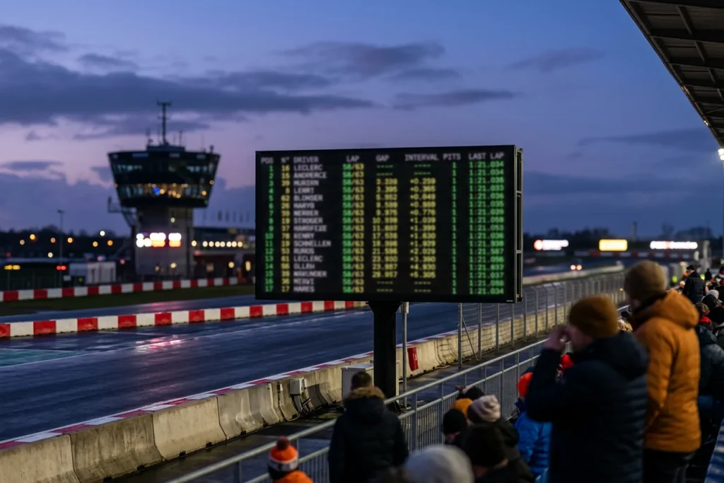 Cuotas de Fórmula 1 en formato decimal junto a un monoplaza en pista